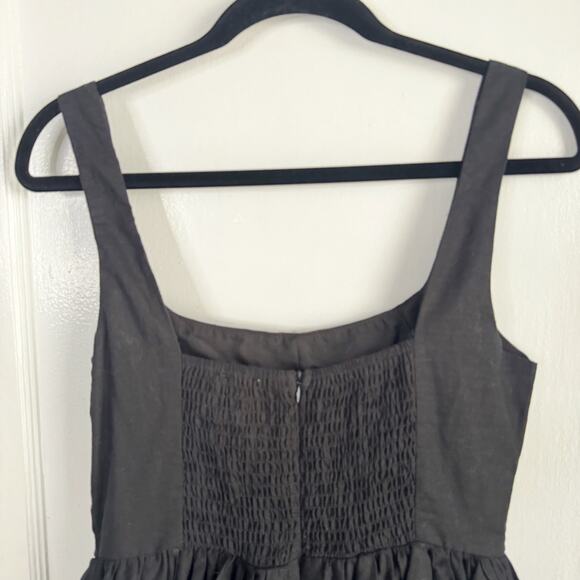 Hello Molly Volume Please Mini Dress Linen Blend Black Bubble Skirt Size 8 Eight - Picture 11 of 15